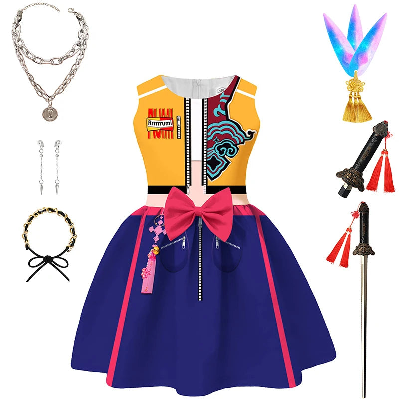 Demon Hunter Team Rumi, Zoey & Mira K-Pop Girls Cosplay Dress