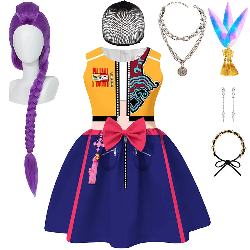 Demon Hunter Team Rumi, Zoey & Mira K-Pop Girls Cosplay Dress