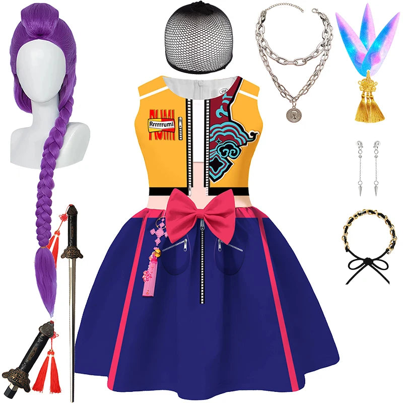 Demon Hunter Team Rumi, Zoey & Mira K-Pop Girls Cosplay Dress