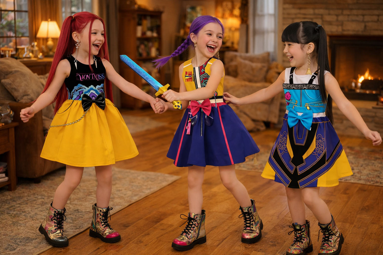 Demon Hunter Team Rumi, Zoey & Mira K-Pop Girls Cosplay Dress