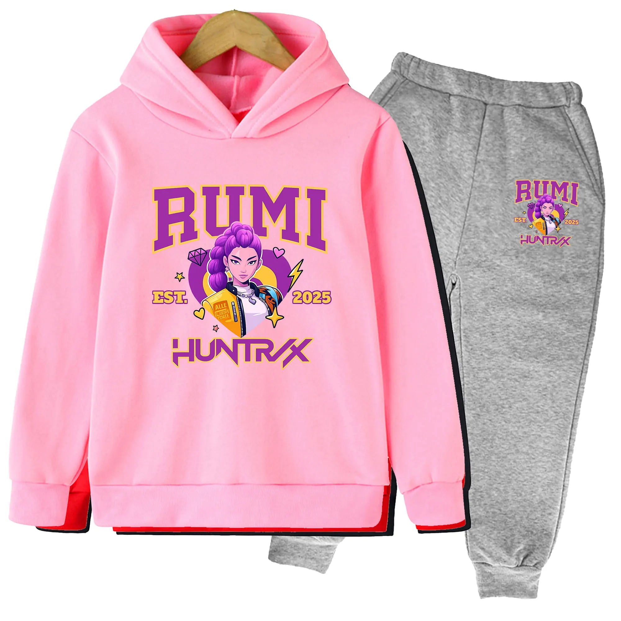 K-Pop Demon Hunters Rumi & Team Kids Hoodie & Pants Set