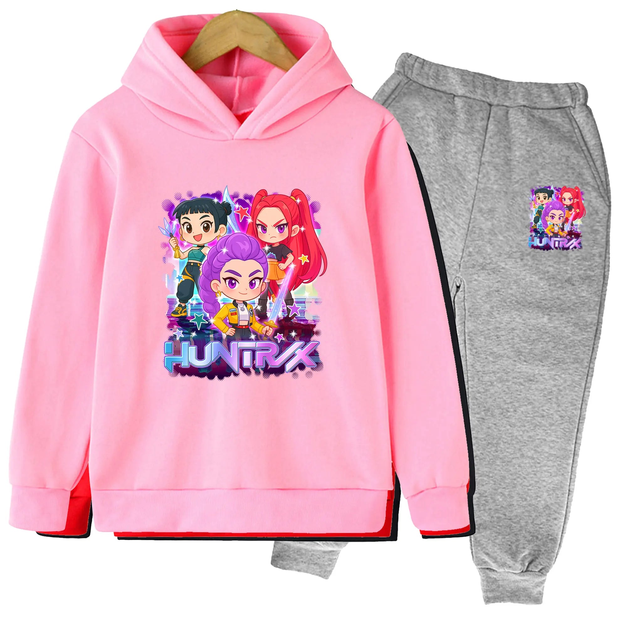 K-Pop Demon Hunters Rumi & Team Kids Hoodie & Pants Set