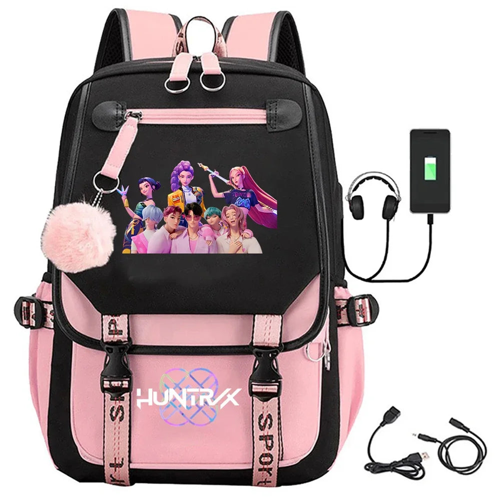 K-Pop Demon Hunters Rumi, Zoey & Mira - Anime Backpack – Multi-Pocket