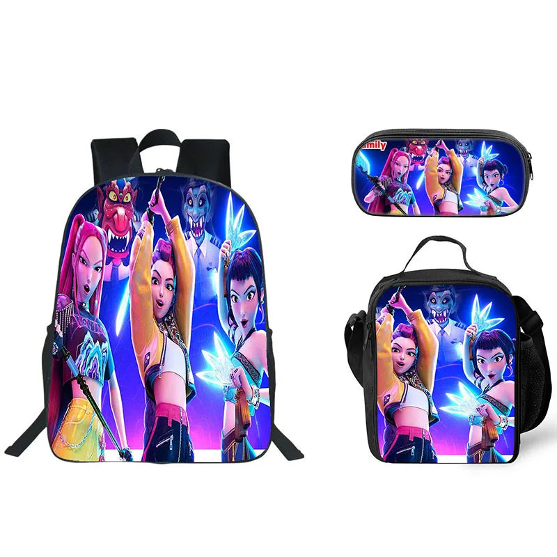 K-Pop Demon Hunters 3-Piece School Bag Set