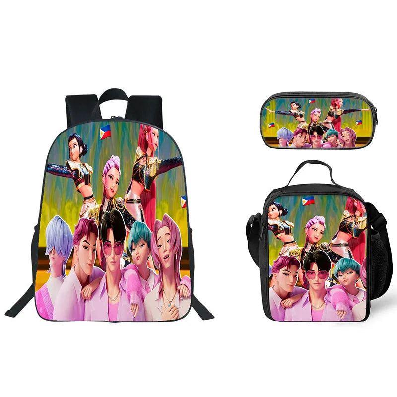 K-Pop Demon Hunters 3-Piece School Bag Set