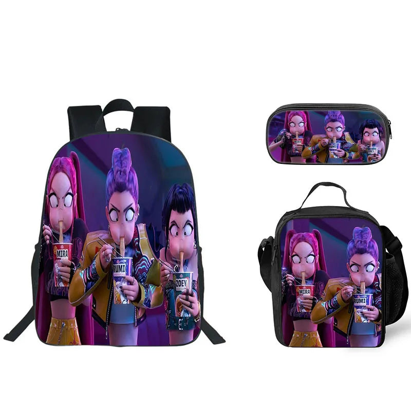 K-Pop Demon Hunters 3-Piece School Bag Set