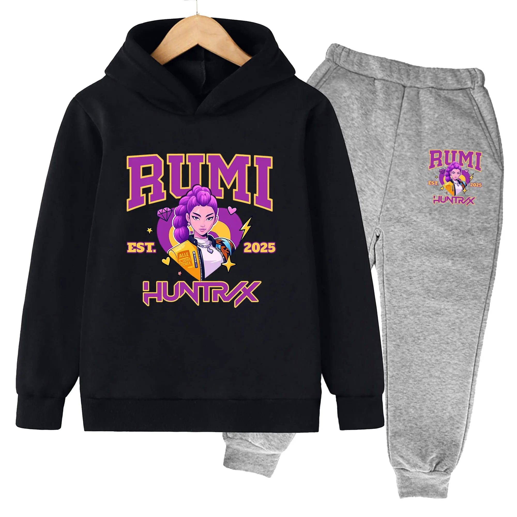 K-Pop Demon Hunters Rumi & Team Kids Hoodie & Pants Set