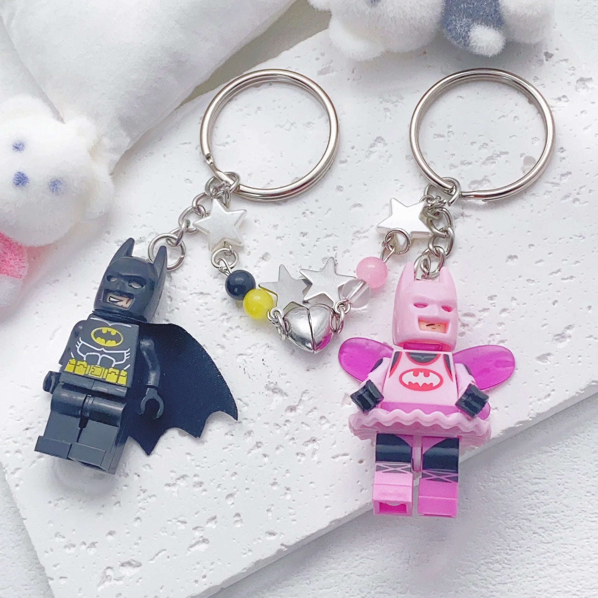 Handmade 3D Fairy Star Bat Magnetic Keychain – Y2K Bow