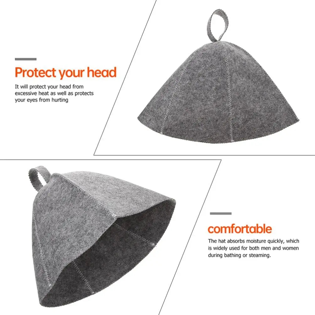 Qinsky Sauna Hat Unisex Felt Sauna Cap