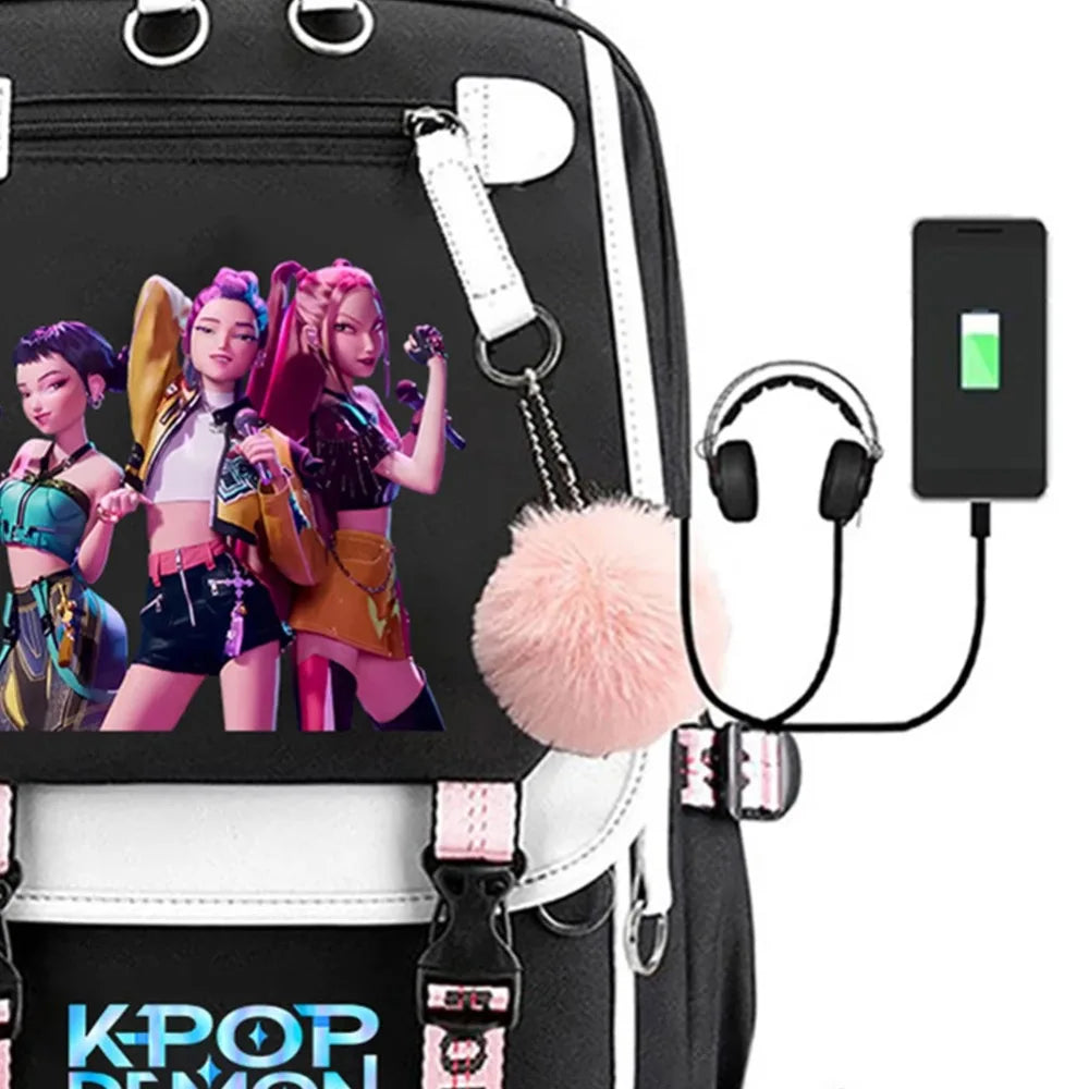 K-Pop Demon Hunters Rumi, Zoey & Mira - Anime Backpack – Multi-Pocket