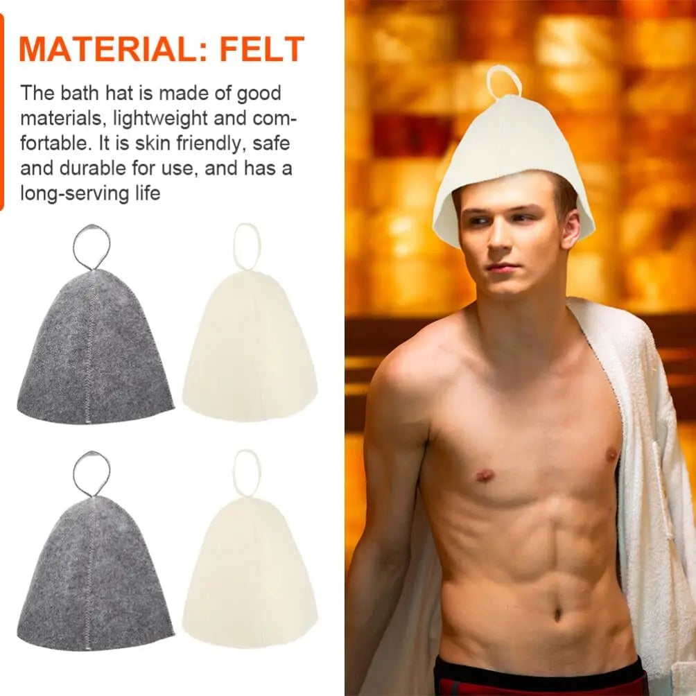Qinsky Sauna Hat Unisex Felt Sauna Cap