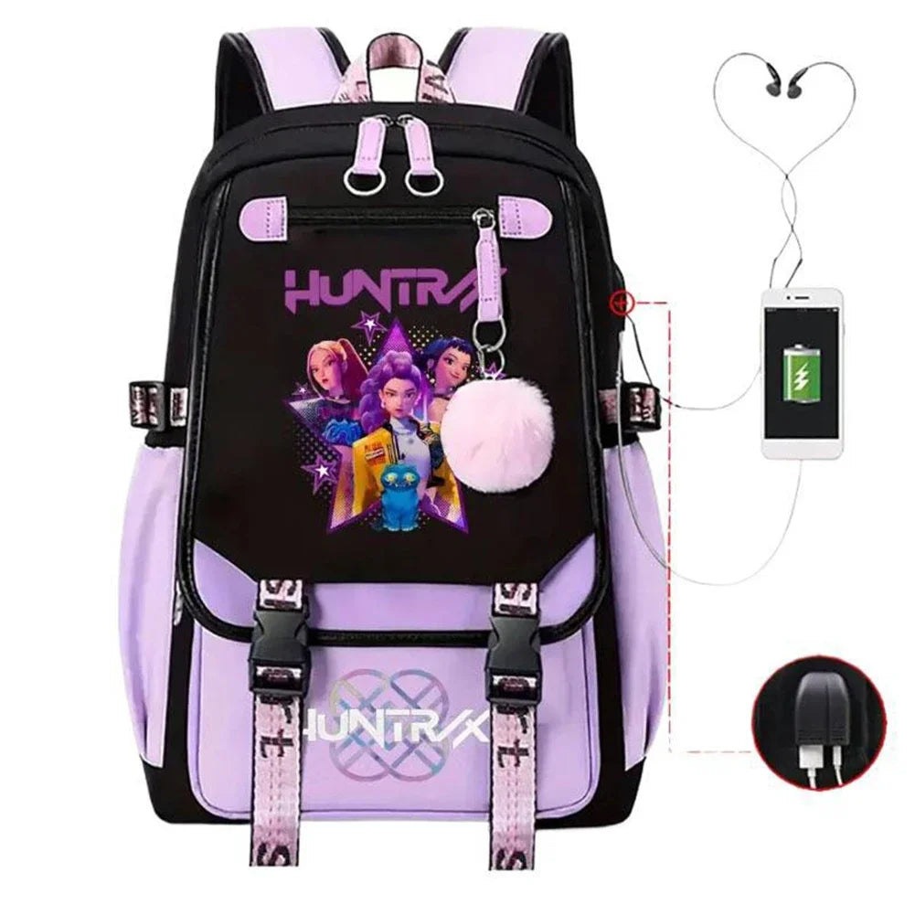 K-Pop Demon Hunters Rumi, Zoey & Mira - Anime Backpack – Multi-Pocket