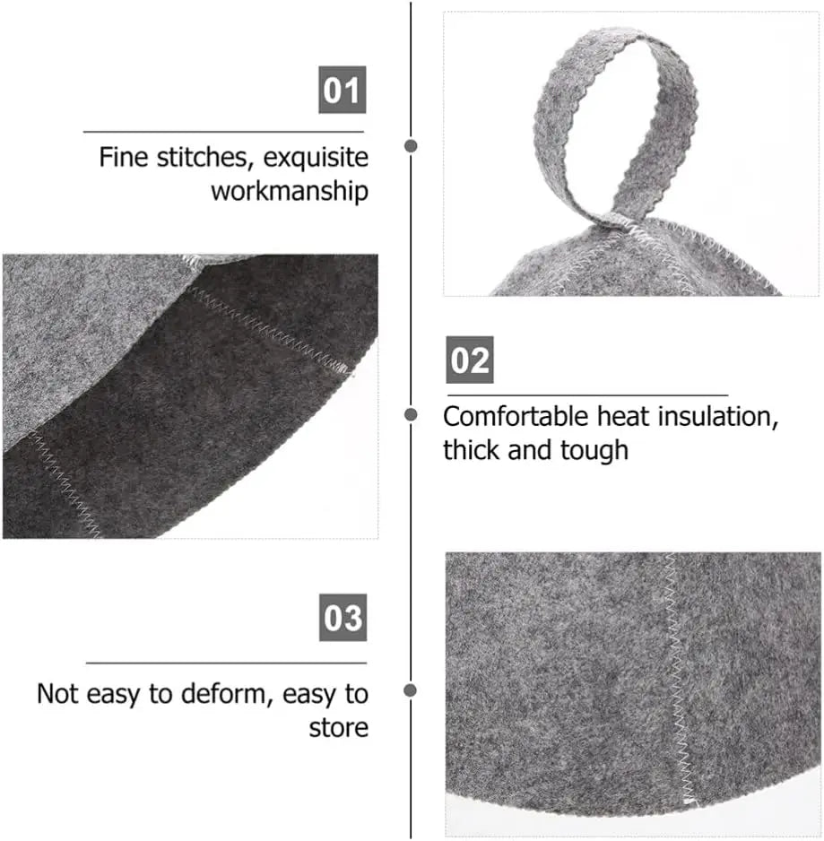 Qinsky Sauna Hat Unisex Felt Sauna Cap