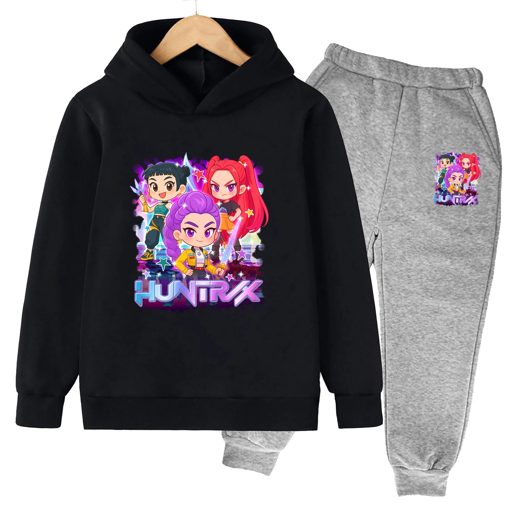 K-Pop Demon Hunters Rumi & Team Kids Hoodie & Pants Set
