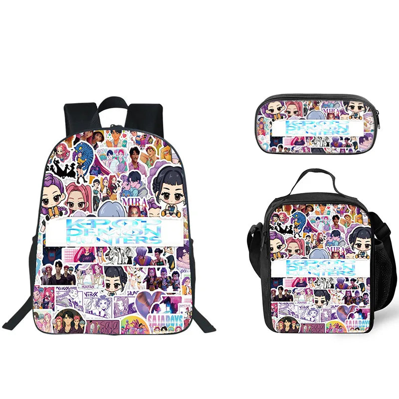 K-Pop Demon Hunters 3-Piece School Bag Set