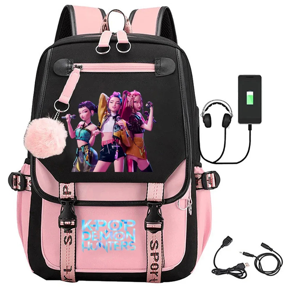 K-Pop Demon Hunters Rumi, Zoey & Mira - Anime Backpack – Multi-Pocket