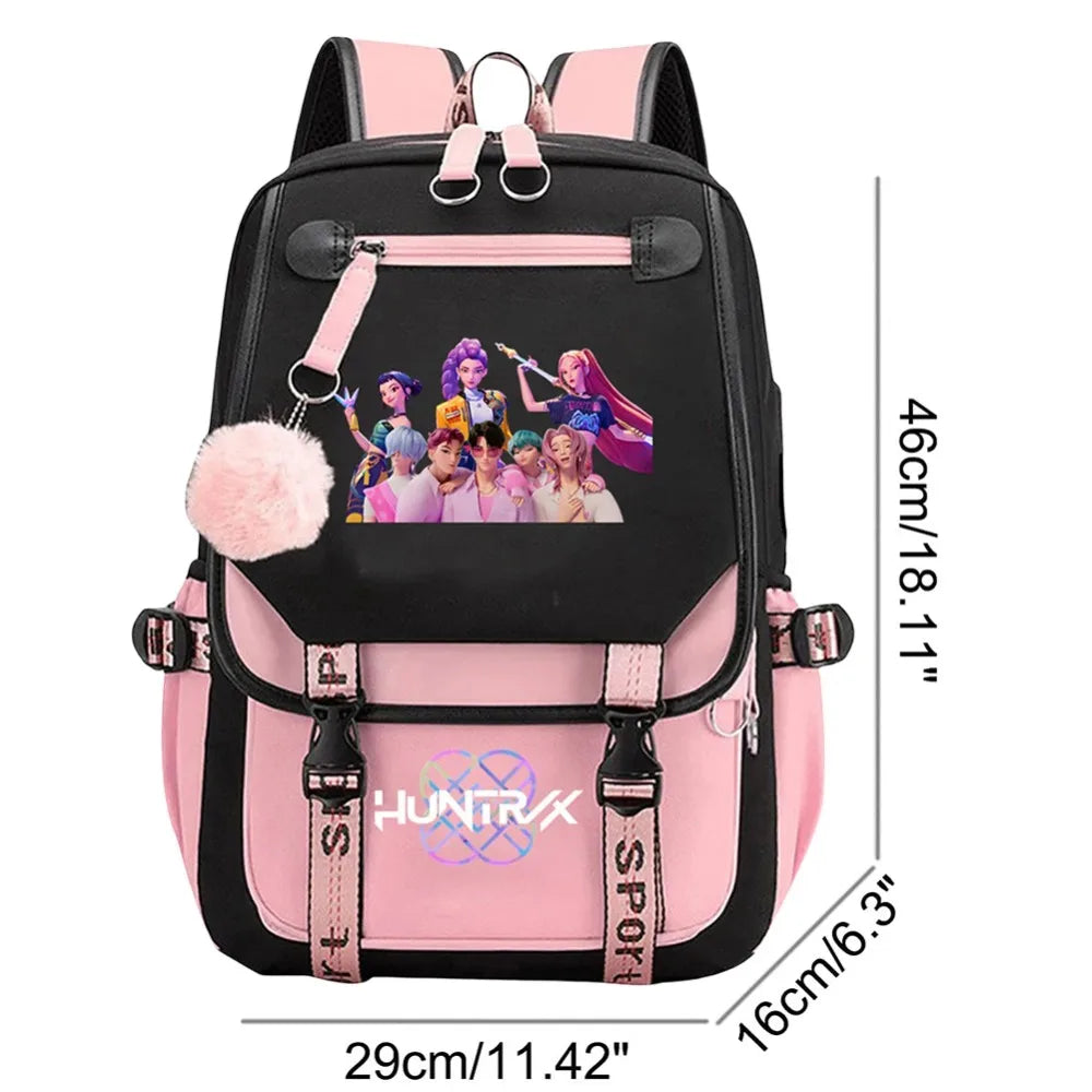 K-Pop Demon Hunters Rumi, Zoey & Mira - Anime Backpack – Multi-Pocket